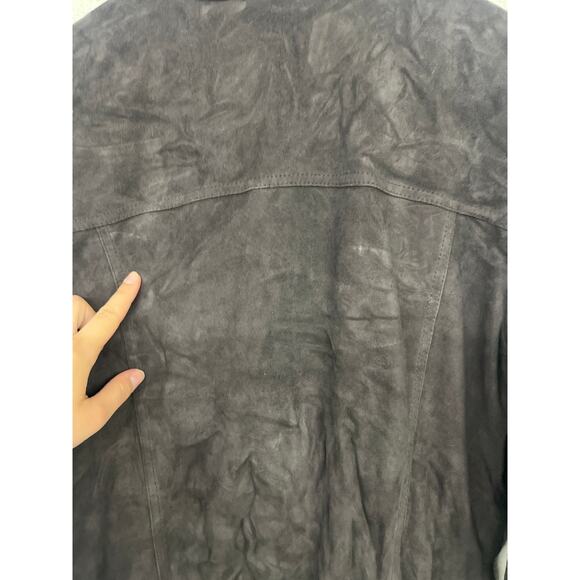 NEW John Varvatos EU 48 US 38 Licorice Brandon Suede Leather Trucker Jacket - Picture 7 of 8